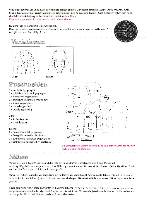 Papierschnittmuster Blazer für Damen – Bild 3