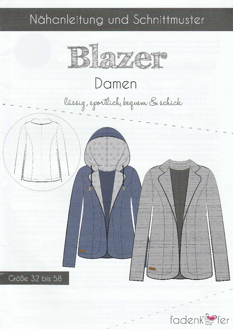 Papierschnittmuster Blazer für Damen