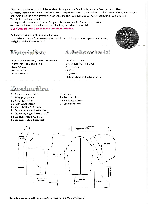 Papierschnittmuster Sweatjacke für Damen – Bild 3
