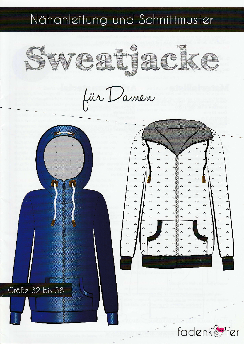 Papierschnittmuster Sweatjacke für Damen