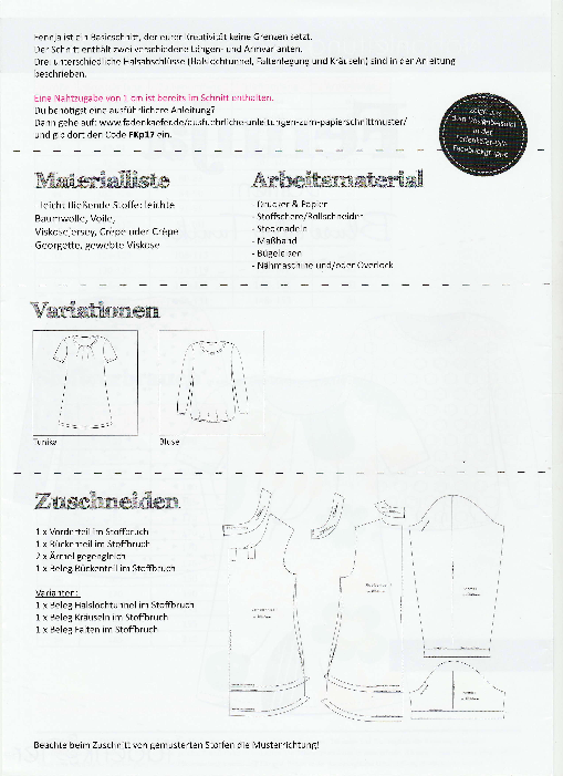 Papierschnittmuster Bluse Fennja für Damen – Bild 3