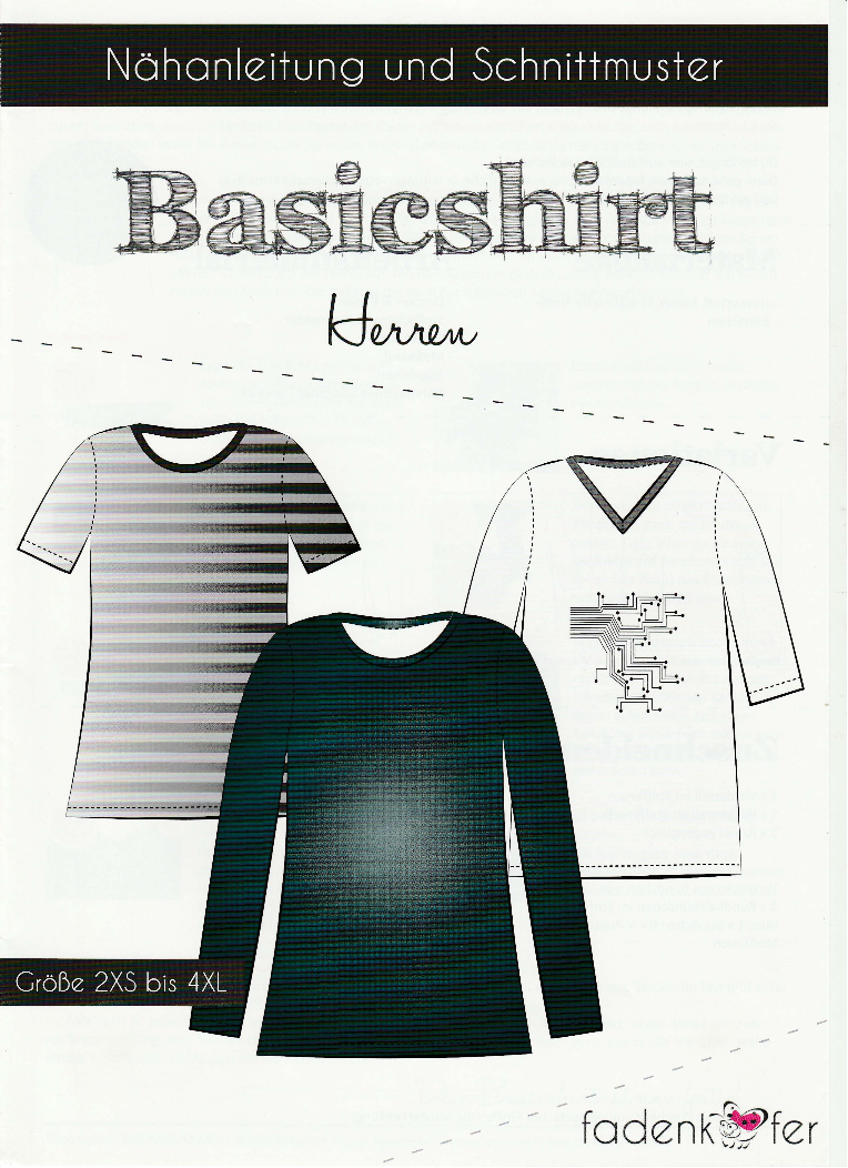 Papierschnittmuster Basicshirt für Herren