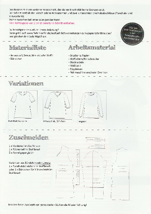 Papierschnittmuster Basicshirt für Kinder – Bild 3