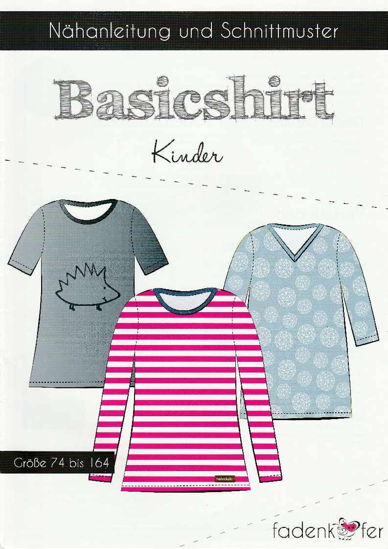 Papierschnittmuster Basicshirt für Kinder