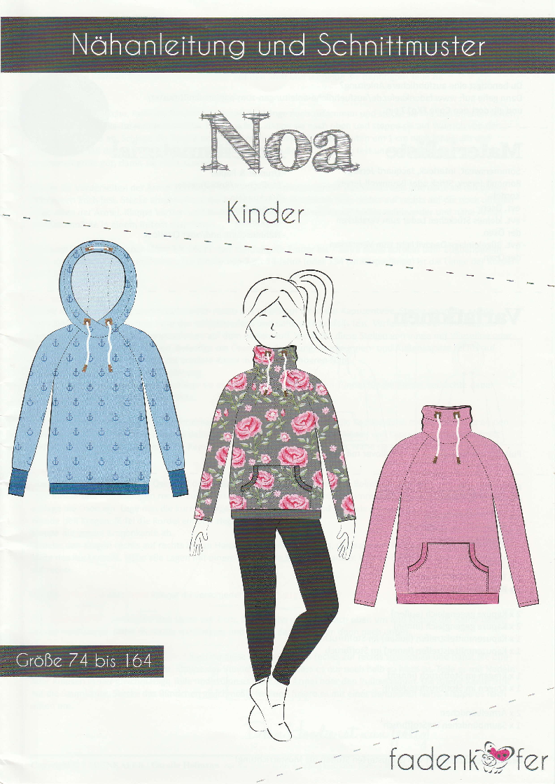 Papierschnittmuster Raglanpullover Noa für Kinder